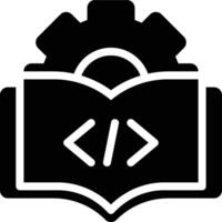 Machine Learning, Programming, Coding Glyph Solid Icon vector