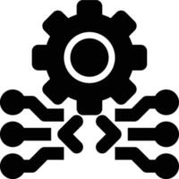 Machine Learning, Artificial Intelligence, Programming Glyph Solid Icon vector