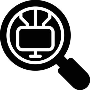 System Analysis, Computer System, System Glyph Solid Icon vector