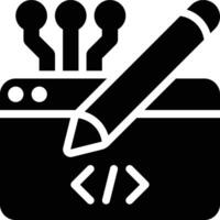 Application Design, Software Design, System Design Glyph Solid Icon vector