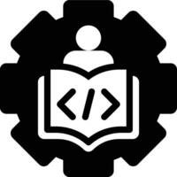 Machine Learning, Engineer, Programmer Glyph Solid Icon vector
