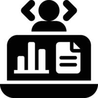 Data Scientist, Data Science, Data Analyst Glyph Solid Icon vector