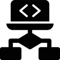 Algorithm, Programming, Coding Glyph Solid Icon vector