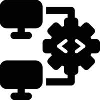 API, Application Programming Interface Glyph Solid Icon vector