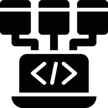 Object Oriented Programming, OOP Glyph Solid Icon vector