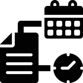 Date, Time, Values Glyph Solid Icon vector