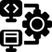 Compiler, Interpreter, Compilation Glyph Solid Icon vector
