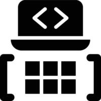 2d Array, Two Dimensional, Array Glyph Solid Icon vector