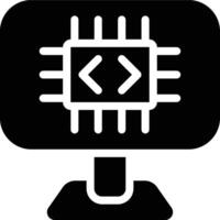 Machine Language, Machine Code, Low Level Glyph Solid Icon vector