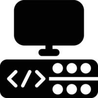 Server Side Programming Glyph Solid Icon vector