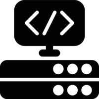 Client Side Programming, Server Glyph Solid Icon vector