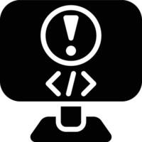 Programming, Warning, Error Glyph Solid Icon vector