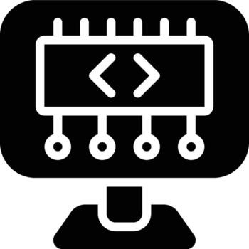 memoria asignación, RAM, memoria glifo sólido icono vector