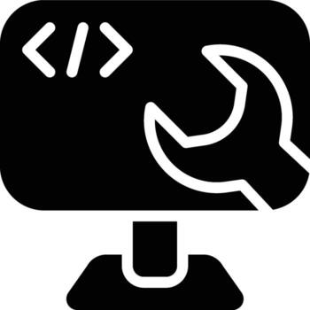 programación herramientas, herramientas, programación glifo sólido icono vector