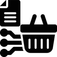 Retail Data Science Glyph Solid Icon vector