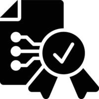 Warranty Analytics, Quality Analysis, Quality Control Glyph Solid Icon vector