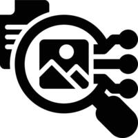 Image Recognition, Image Identification, Image Analysis Glyph Solid Icon vector