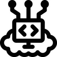 Computational Thinking, Artificial Intelligence, Machine Learning Outline Icon vector