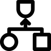 Dependent Variable, Joining, Merging Outline Icon vector