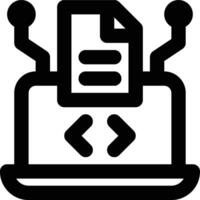 Machine Learning, Data Science, Coding Outline Icon vector