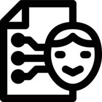 Knowledge, Artificial Intelligence, Information System Outline Icon vector