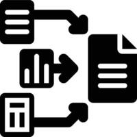 Data Wrangling, Data, Normalization Glyph Solid Icon vector