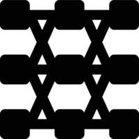 Deep Learning, Algorithm, Neural Network Glyph Solid Icon vector