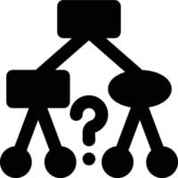 Decision Tree, Algorithm, Decision Making Glyph Solid Icon vector