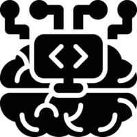 Computational Thinking, Artificial Intelligence, Machine Learning Glyph Solid Icon vector