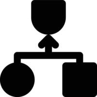Dependent Variable, Joining, Merging Glyph Solid Icon vector