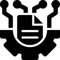 Machine Learning, Artificial Intelligence Glyph Solid Icon vector