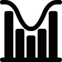 Moving Average, Histogram, Mean Glyph Solid Icon vector