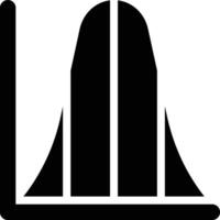 Normal Distribution, Statistics, Curve Glyph Solid Icon vector