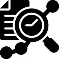 Time Series Analysis, Data Science Glyph Solid Icon vector