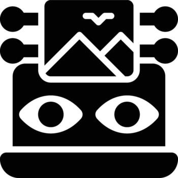 Computer Vision, Artificial Intelligence, Data Science Glyph Solid Icon vector