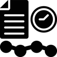 Time Series Data, Data Science Glyph Solid Icon vector