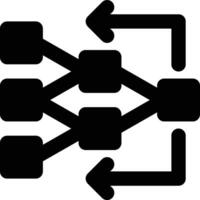 Backpropagation, Backprop, Neural Network Glyph Solid Icon vector