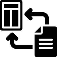 Data Transformation, Data, Transform Glyph Solid Icon vector
