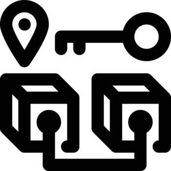 Blockchain Address, Blockchain, Block Chain Outline Icon vector