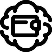 Brain Wallet, Blockchain, Block Chain Outline Icon vector