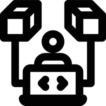 blockchain desarrollador, blockchain programador, bloquear cadena contorno icono vector