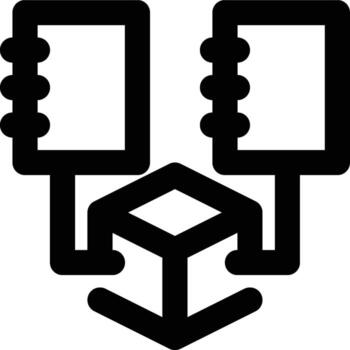 Distributed Ledger, Decentralization, Decentralized Outline Icon vector