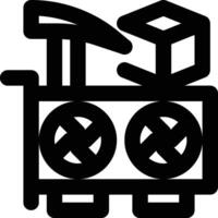 GPU, VGA, Blockchain Mining Outline Icon vector