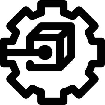 blockchain configuración, cadena de bloques, bloquear cadena contorno icono vector