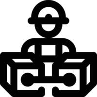 Proof of Work, Miner, Mining Outline Icon vector