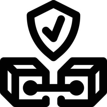 Blockchain Security, Blockchain, Block Chain Outline Icon vector