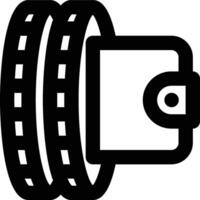 Coins, Tokens, Blockchain Outline Icon vector