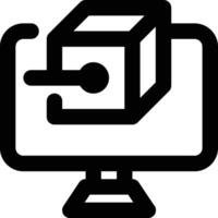 Virtual Machine, Computer, Blockchain Outline Icon vector