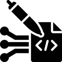 Smart Contract, Contract, Blockchain Glyph Solid Icon vector