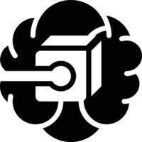 Artificial Intelligence, AI, Blockchain Glyph Solid Icon vector
